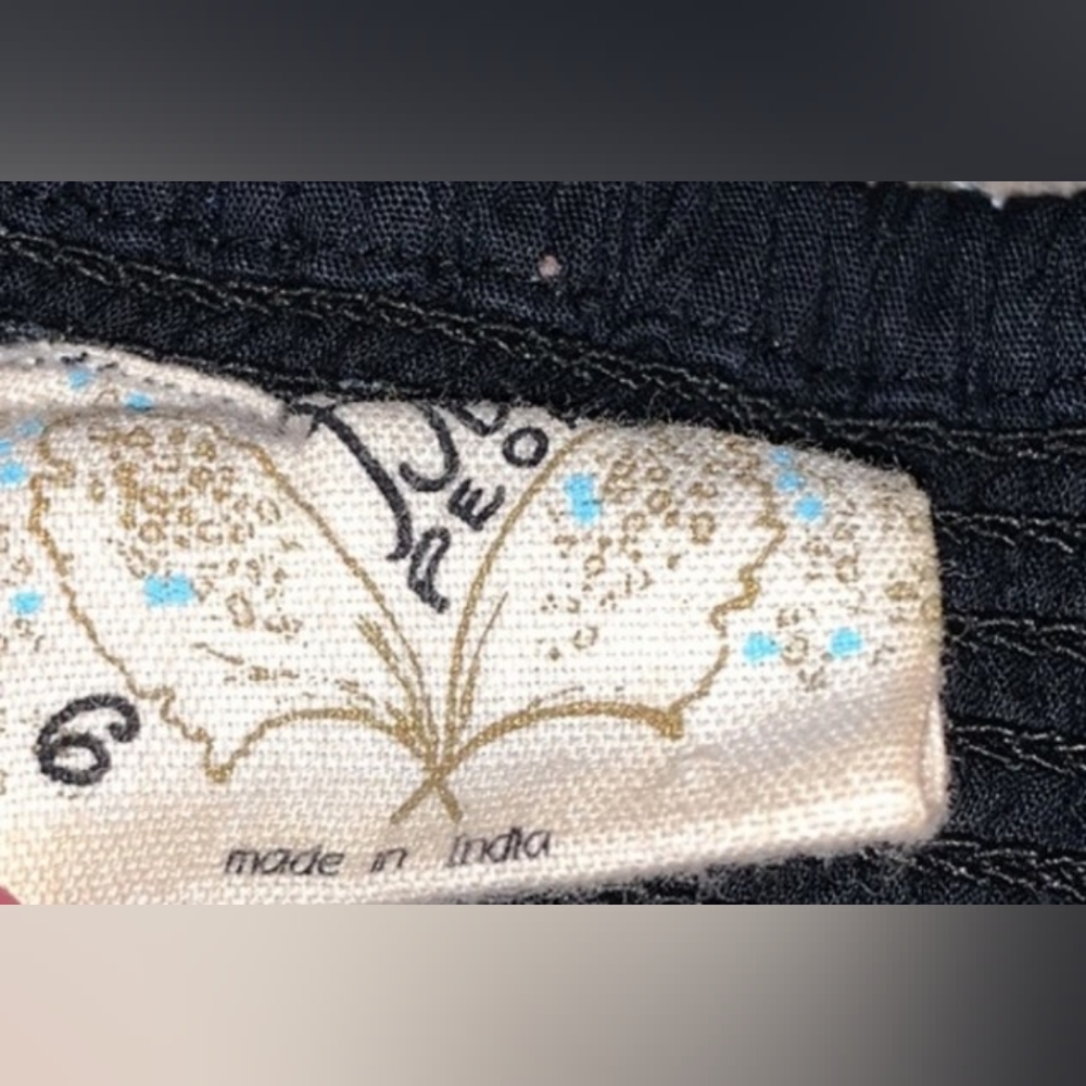 EUC Free People Gold Leaf Motif LBD Embroidered - Picture 8 of 10